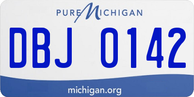 MI license plate DBJ0142