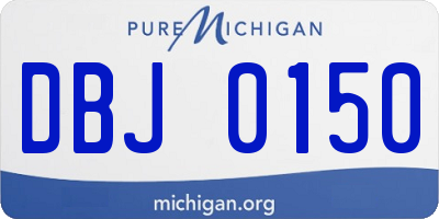 MI license plate DBJ0150