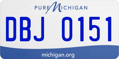 MI license plate DBJ0151
