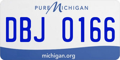MI license plate DBJ0166