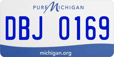 MI license plate DBJ0169