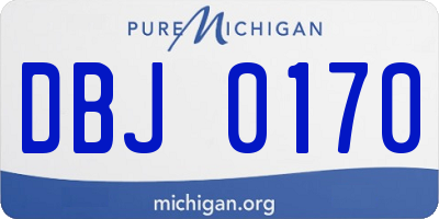 MI license plate DBJ0170