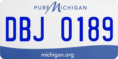 MI license plate DBJ0189