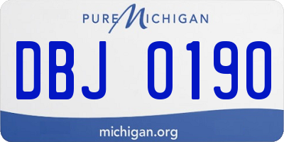 MI license plate DBJ0190