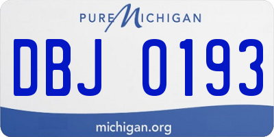 MI license plate DBJ0193
