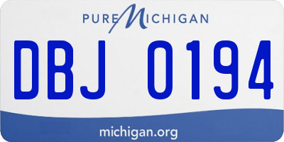 MI license plate DBJ0194