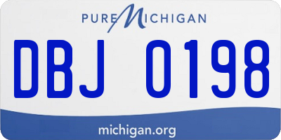 MI license plate DBJ0198
