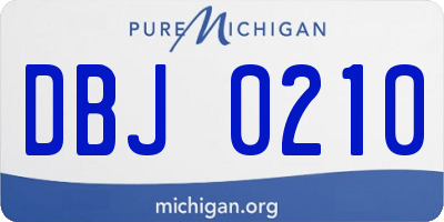 MI license plate DBJ0210