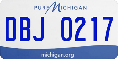 MI license plate DBJ0217
