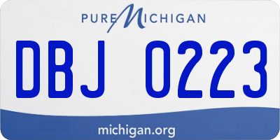 MI license plate DBJ0223