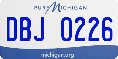 MI license plate DBJ0226