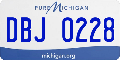MI license plate DBJ0228