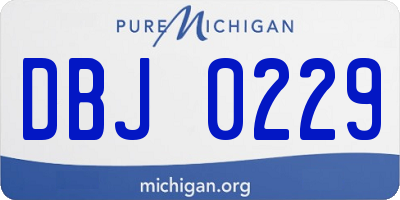 MI license plate DBJ0229