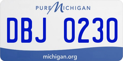 MI license plate DBJ0230