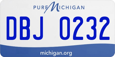 MI license plate DBJ0232