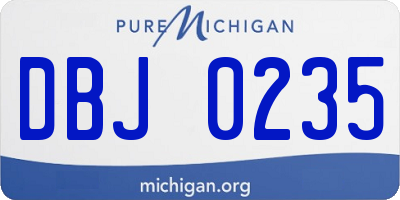 MI license plate DBJ0235