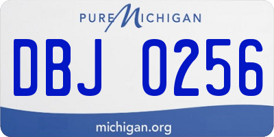 MI license plate DBJ0256