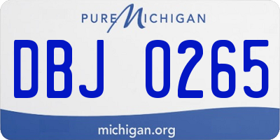 MI license plate DBJ0265