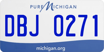 MI license plate DBJ0271