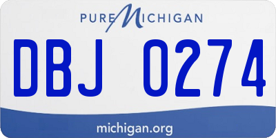 MI license plate DBJ0274