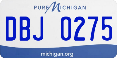 MI license plate DBJ0275