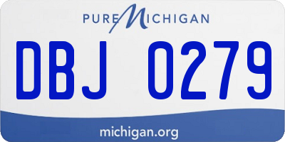 MI license plate DBJ0279