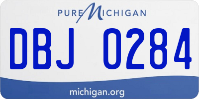 MI license plate DBJ0284