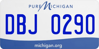 MI license plate DBJ0290