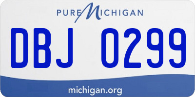 MI license plate DBJ0299