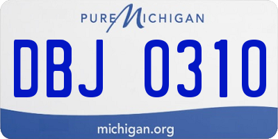 MI license plate DBJ0310