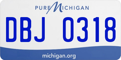 MI license plate DBJ0318