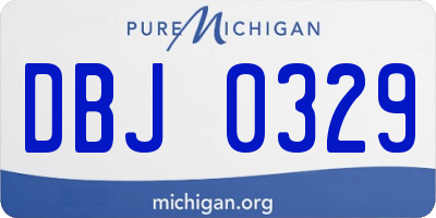 MI license plate DBJ0329