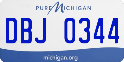MI license plate DBJ0344