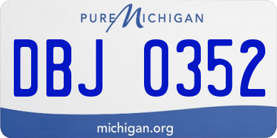 MI license plate DBJ0352