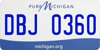 MI license plate DBJ0360