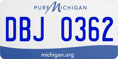 MI license plate DBJ0362