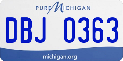 MI license plate DBJ0363