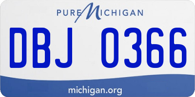 MI license plate DBJ0366