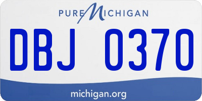MI license plate DBJ0370