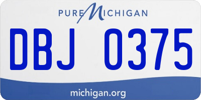 MI license plate DBJ0375