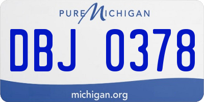 MI license plate DBJ0378