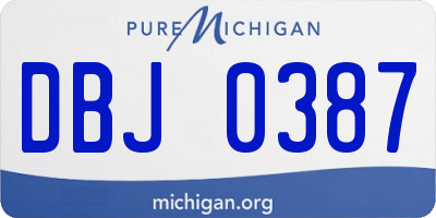 MI license plate DBJ0387