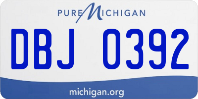 MI license plate DBJ0392