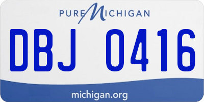 MI license plate DBJ0416