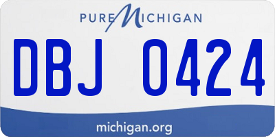 MI license plate DBJ0424