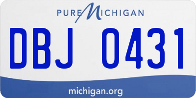 MI license plate DBJ0431