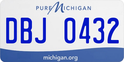 MI license plate DBJ0432