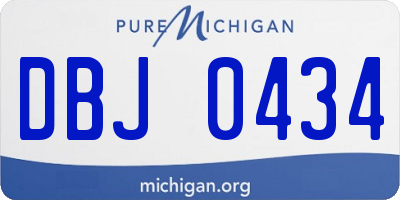 MI license plate DBJ0434