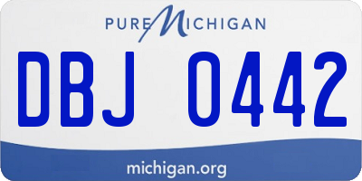 MI license plate DBJ0442