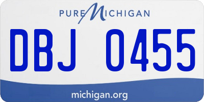 MI license plate DBJ0455